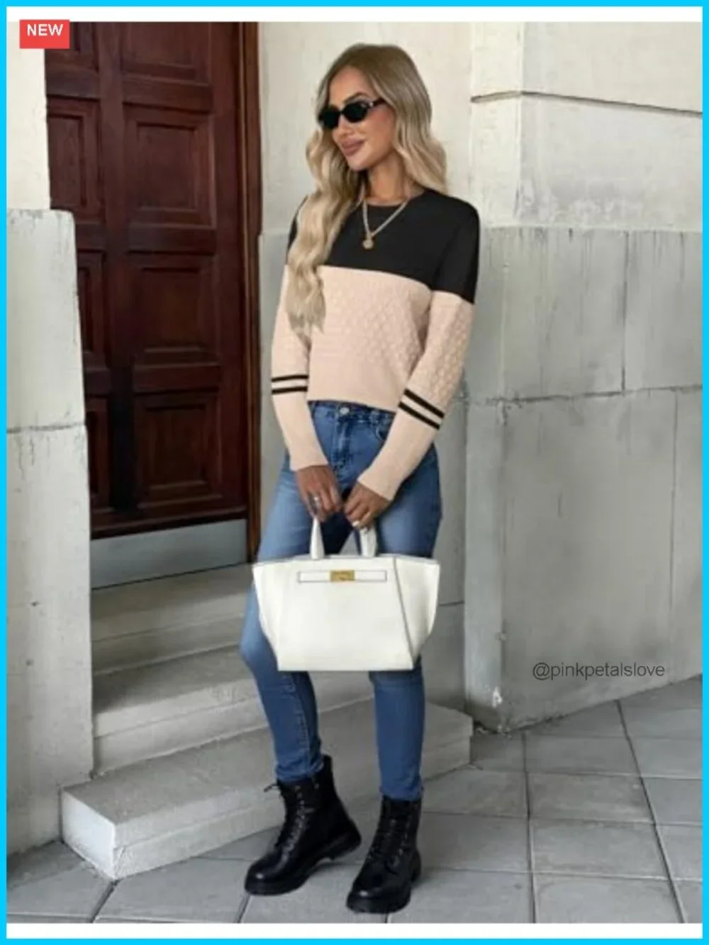 Womens Ribbed Knit Crew Neck Pullover Sweater Long Sleeve Fall Top